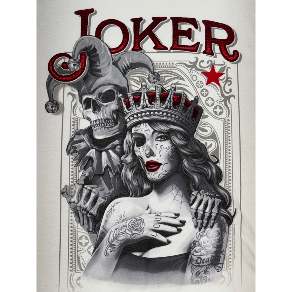 Joker Shirt 3XL White Skeleton Tattoo Chicano Art